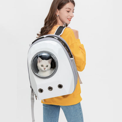Space Capsule Dog Carrier Bag, Portable Breathable Pet Backpack Outdoor Travel Transport Cage for Small Pets