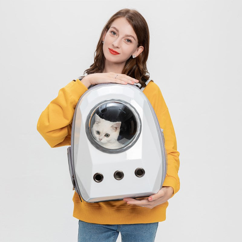 Space Capsule Dog Carrier Bag, Portable Breathable Pet Backpack Outdoor Travel Transport Cage for Small Pets