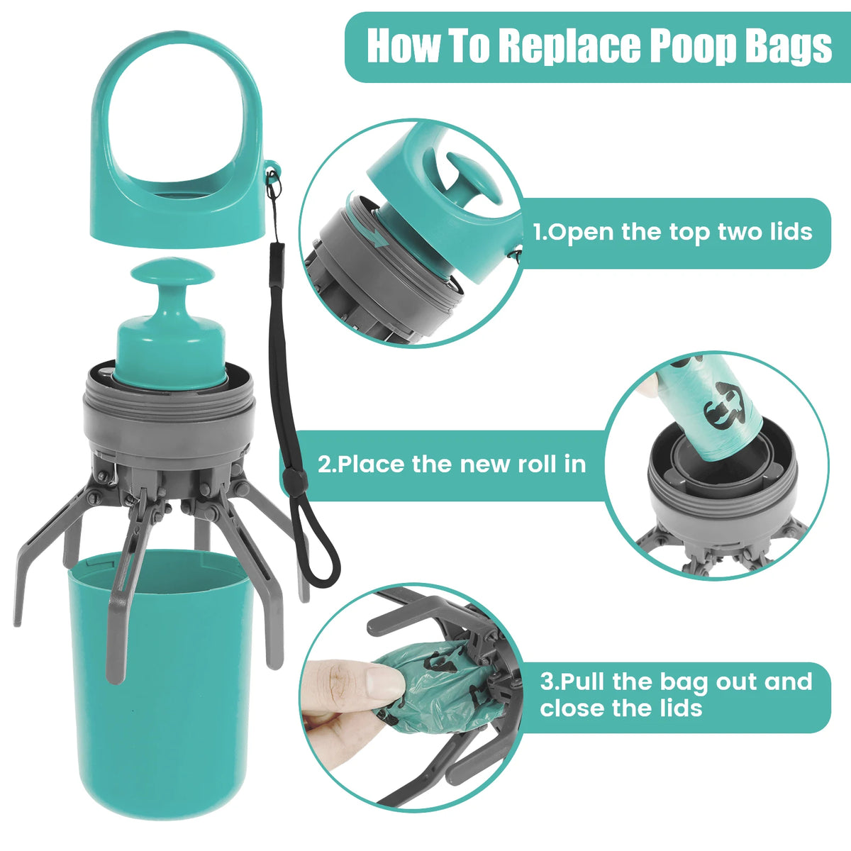 1pcs Pet Toilet Portable Outdoor Garbage Bag, Dog Toilet Six Claw Shovel Fecal Dispenser