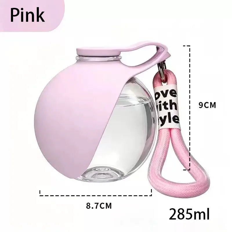 Portable Dog Water Bottle 285ml – 2-in-1 Stainless Steel Travel Pet Drinker with Removable Silicone Bowl