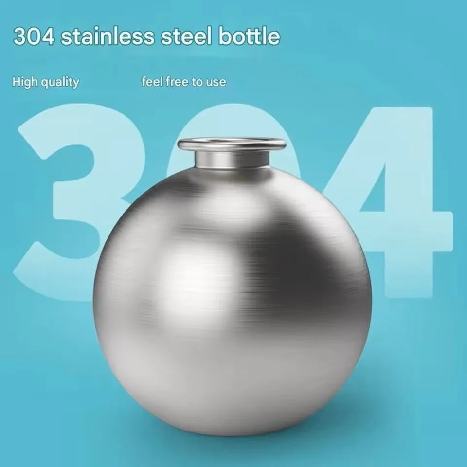 Portable Dog Water Bottle 285ml – 2-in-1 Stainless Steel Travel Pet Drinker with Removable Silicone Bowl