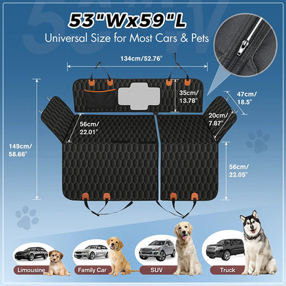 6-in-1 Waterproof Dog Car Seat Cover
