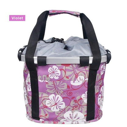 Detachable Bike Front Basket, Foldable Bicycle Handlebar Pet Carrier for Small Cat Dog