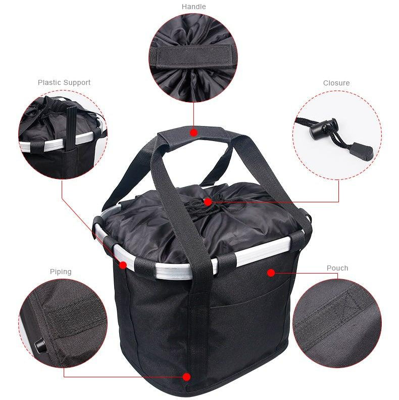 Detachable Bike Front Basket, Foldable Bicycle Handlebar Pet Carrier for Small Cat Dog